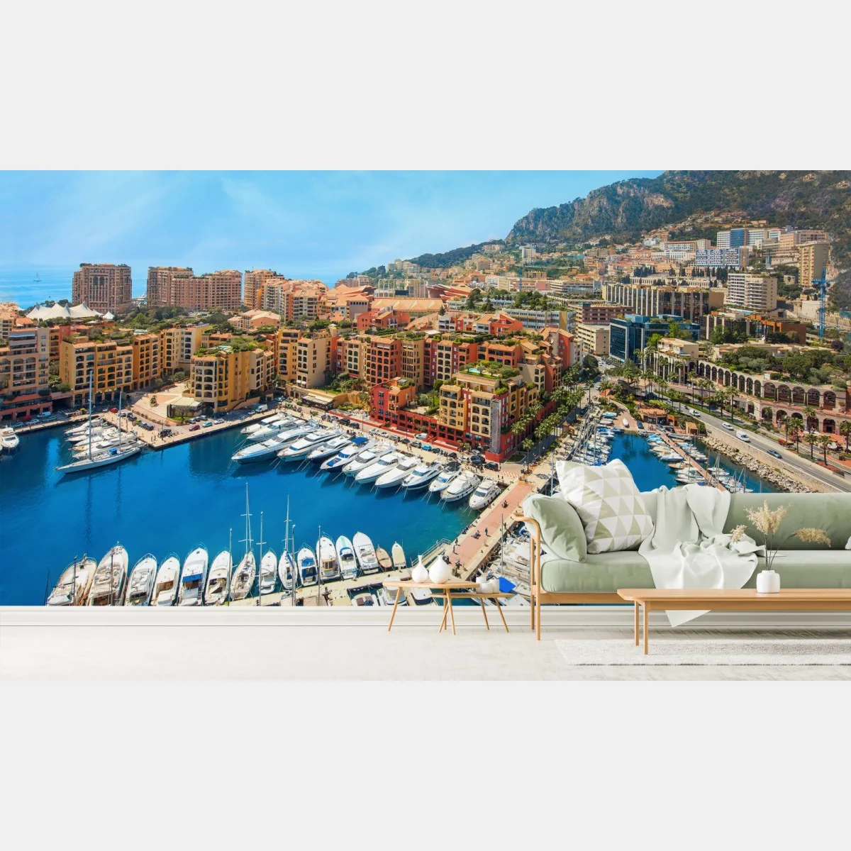 Fototapete sonnige marina und küstenstadt – Wallnifity® Fototapete sonnige marina und küstenstadt – Wallnifity®