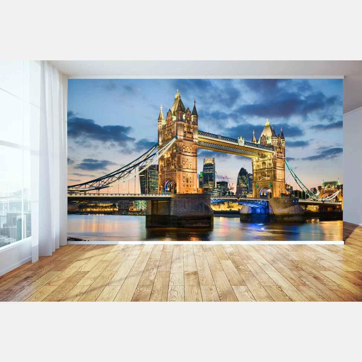 Fototapete Tower Bridge bei dämmerung, London skyline – Wallnifity®