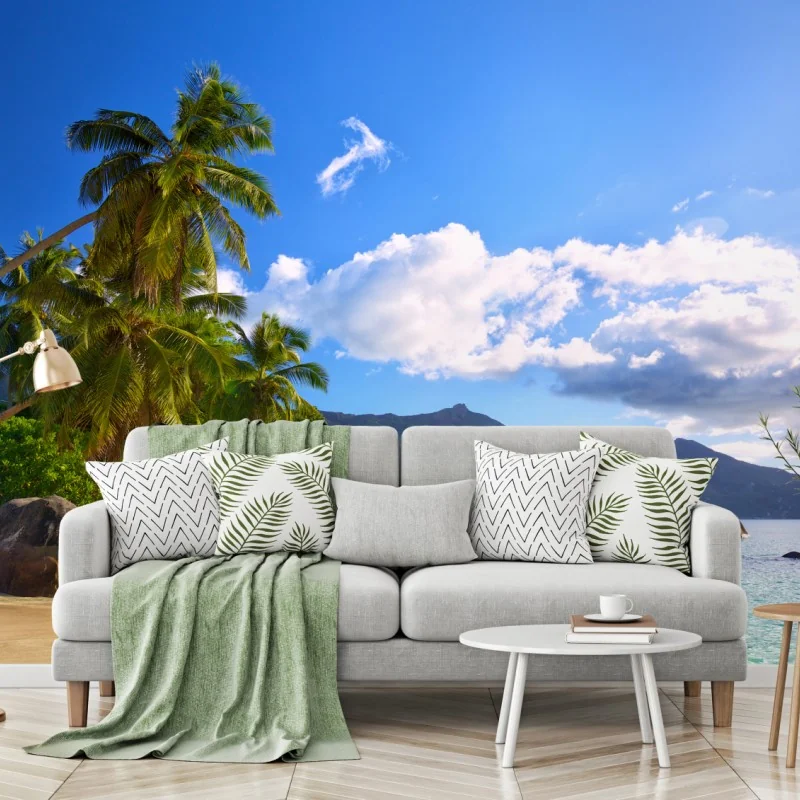 Fototapete tropischer strand auf Mahé – Wallnifity® Fototapete tropischer strand auf Mahé – Wallnifity®