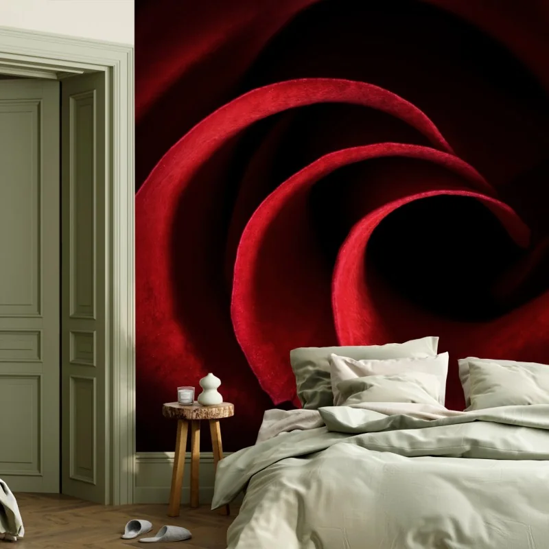 Fototapete spirale aus tiefroten rosenblättern – Wallnifity® Fototapete spirale aus tiefroten rosenblättern – Wallnifity®