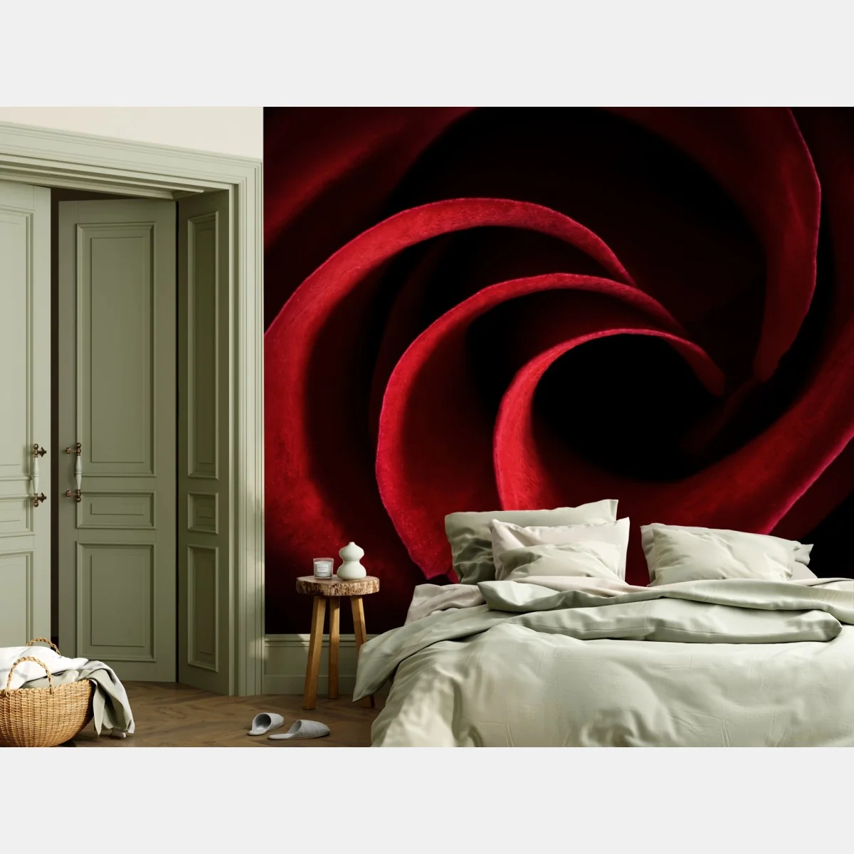 Fototapete spirale aus tiefroten rosenblättern – Wallnifity® Fototapete spirale aus tiefroten rosenblättern – Wallnifity®