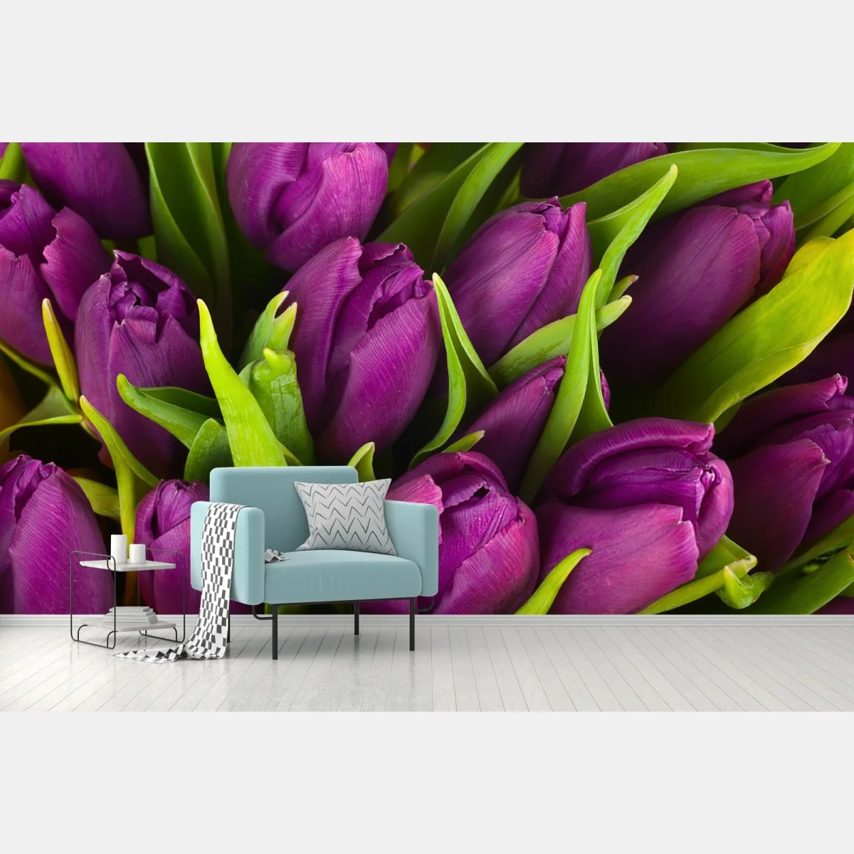 Fototapete lila tulpen im bukett – Wallnifity® Fototapete lila tulpen im bukett – Wallnifity®