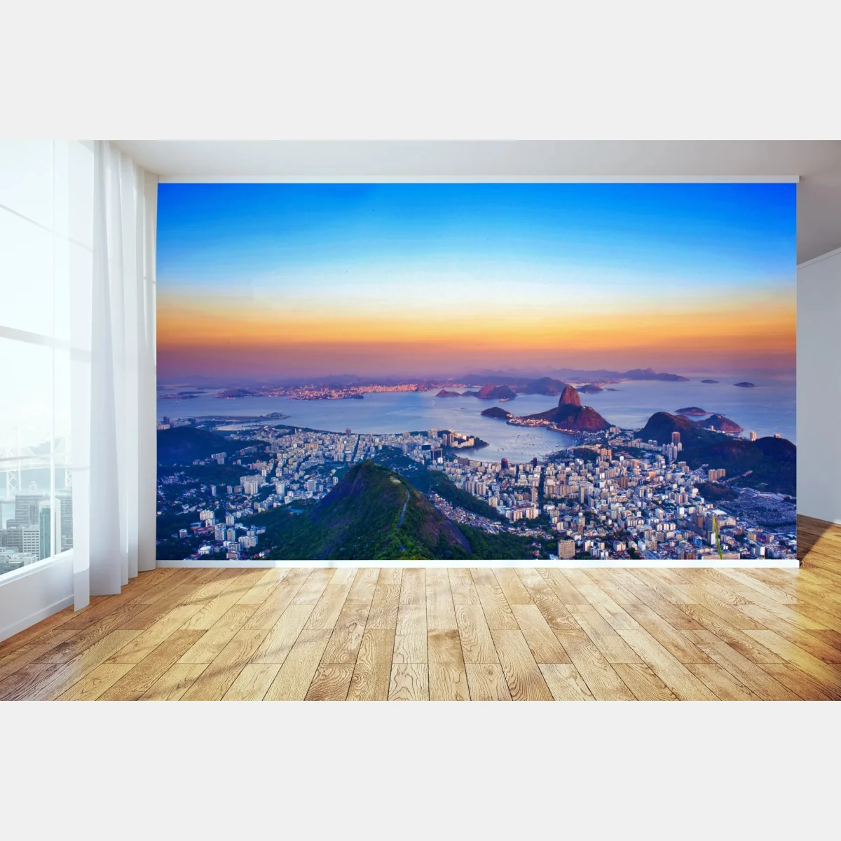 Fototapete panorama von Rio de Janeiro bei sonnenuntergang – Wallnifity® Fototapete panorama von Rio de Janeiro bei sonnenuntergang – Wallnifity®