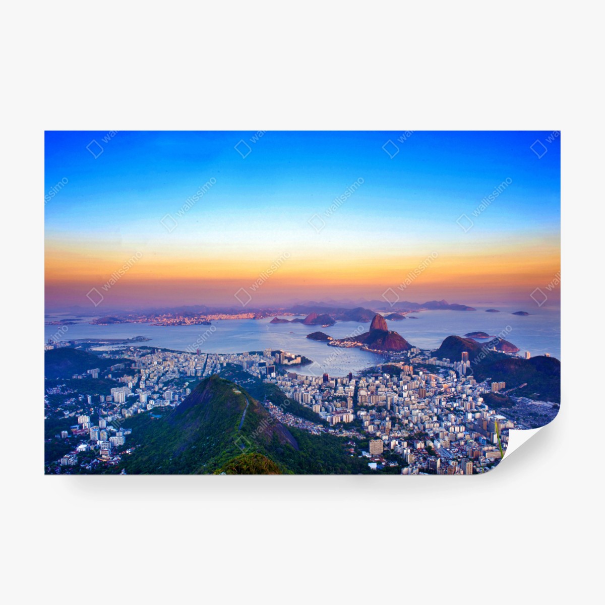 Fototapete panorama von Rio de Janeiro bei sonnenuntergang – Wallnifity® Fototapete panorama von Rio de Janeiro bei sonnenuntergang – Wallnifity®