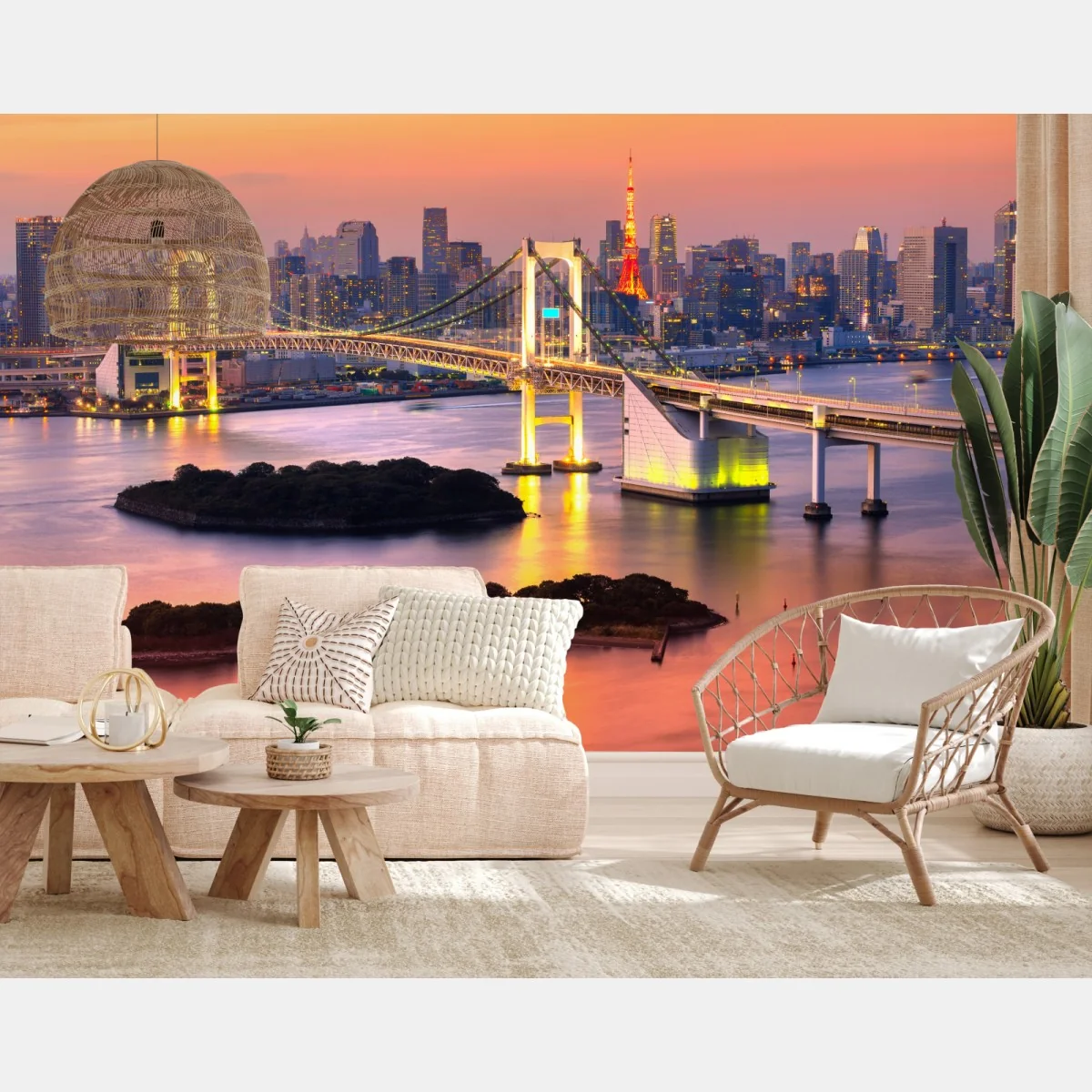 Fototapete Tokio skyline bei sonnenuntergang – Wallnifity® Fototapete Tokio skyline bei sonnenuntergang – Wallnifity®