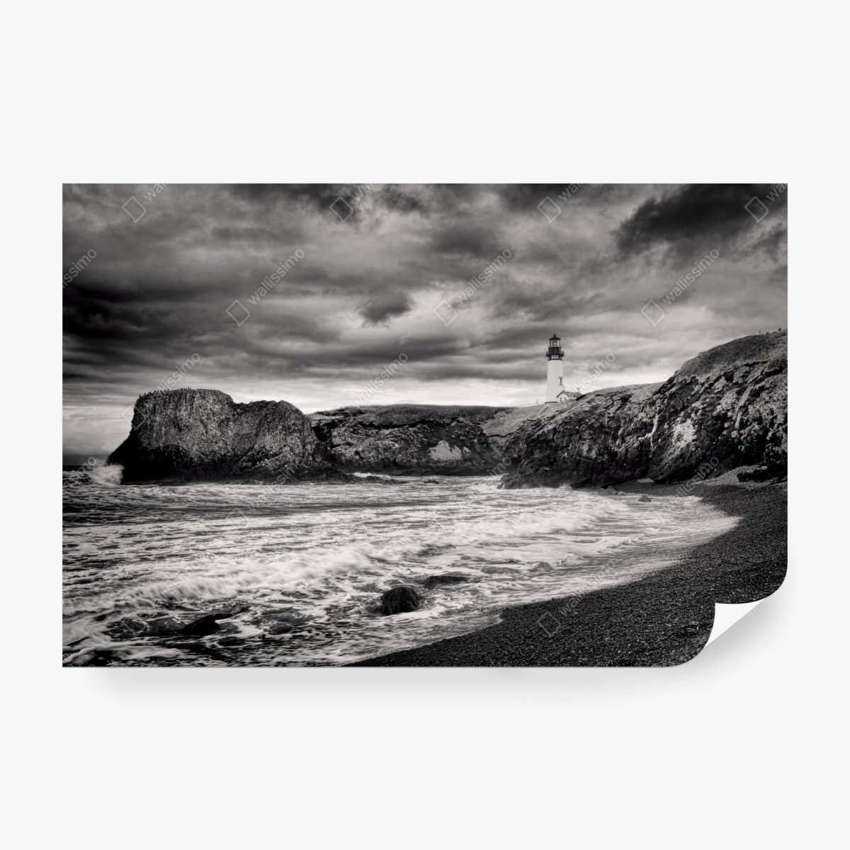 Fototapete leuchtturm Yaquina Bay an stürmischer küste – Wallnifity® Fototapete leuchtturm Yaquina Bay an stürmischer küste – Wallnifity®