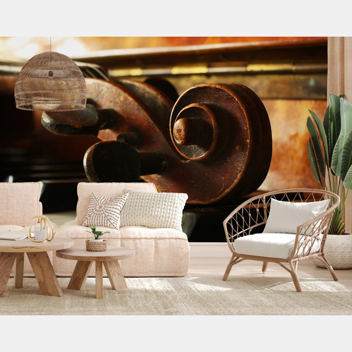 Fototapete vintage geigenkopf auf klaviertasten – Wallnifity® Fototapete vintage geigenkopf auf klaviertasten – Wallnifity®