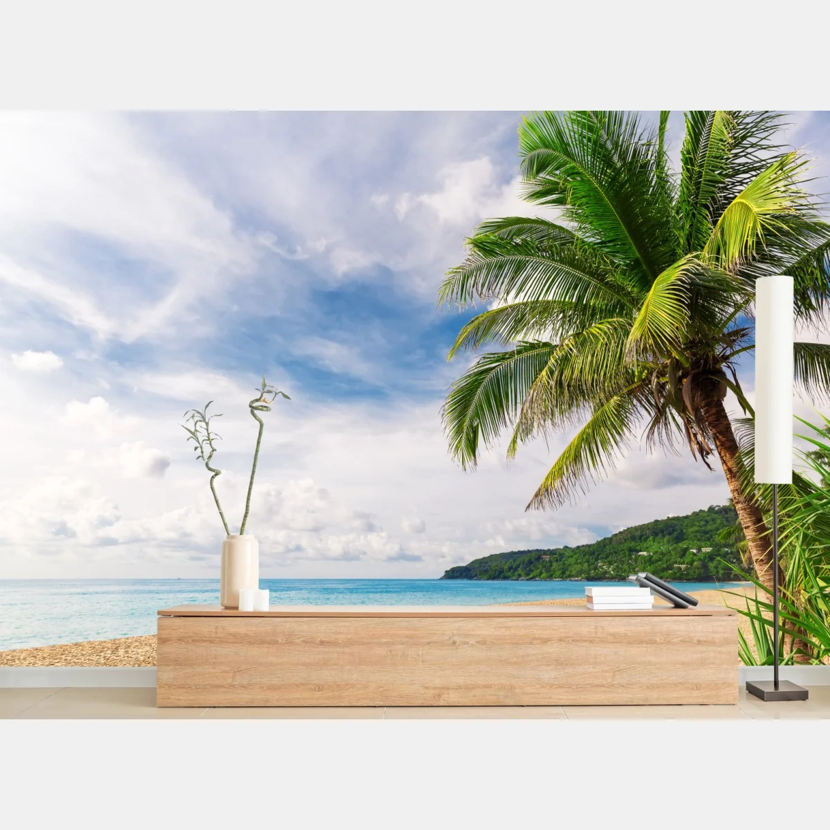 Fototapete tropischer strand in Phuket mit palme – Wallnifity® Fototapete tropischer strand in Phuket mit palme – Wallnifity®