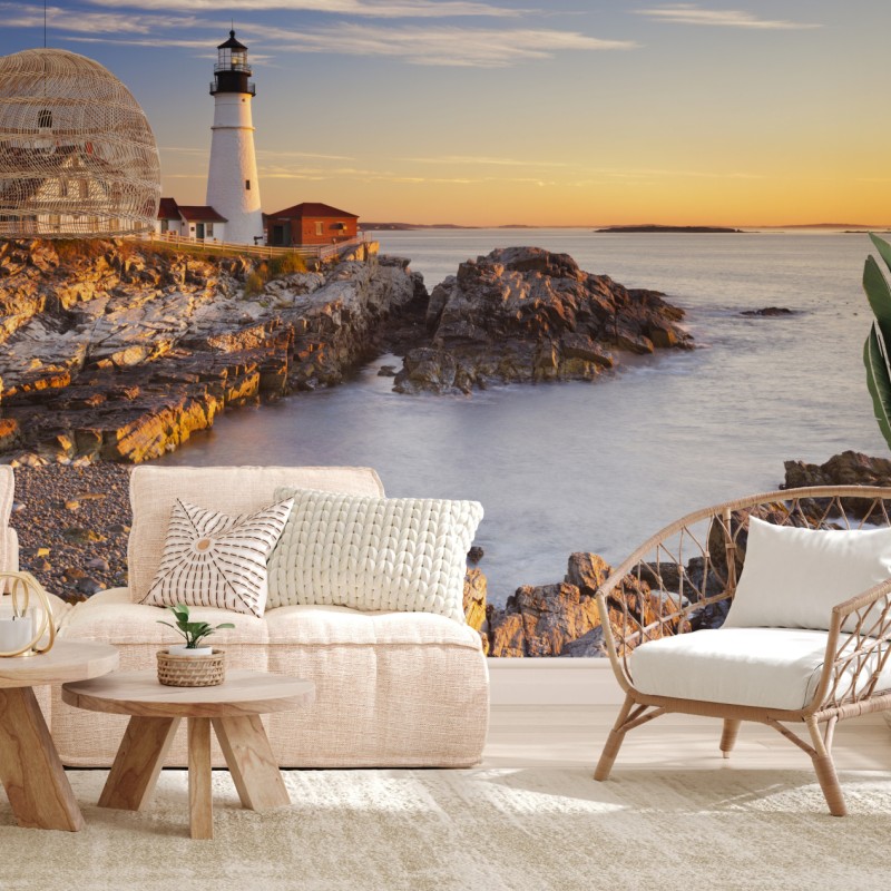 Fototapete Portland Head leuchtturm bei sonnenaufgang