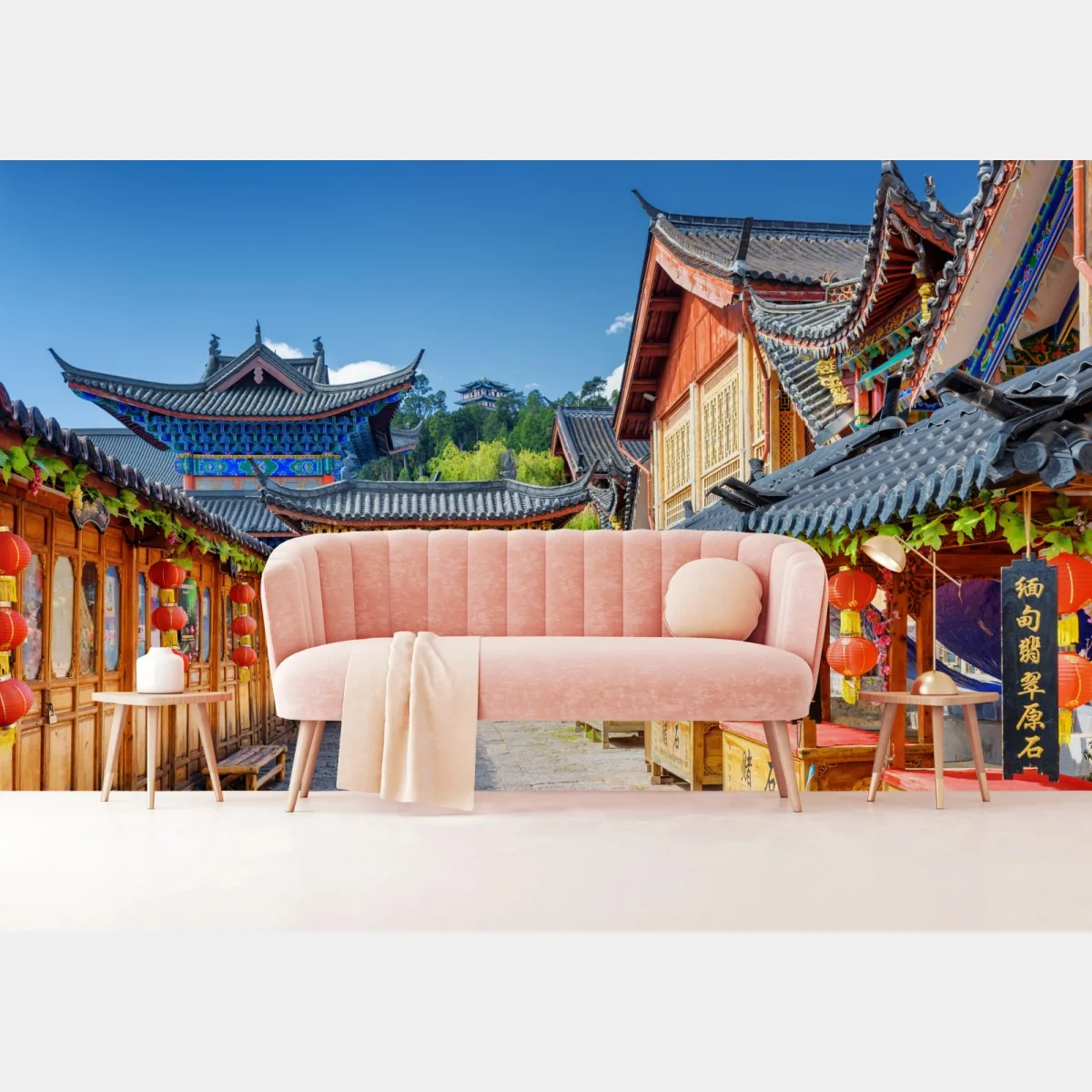 Fototapete Lijiang alte gasse mit laternen – Wallnifity®