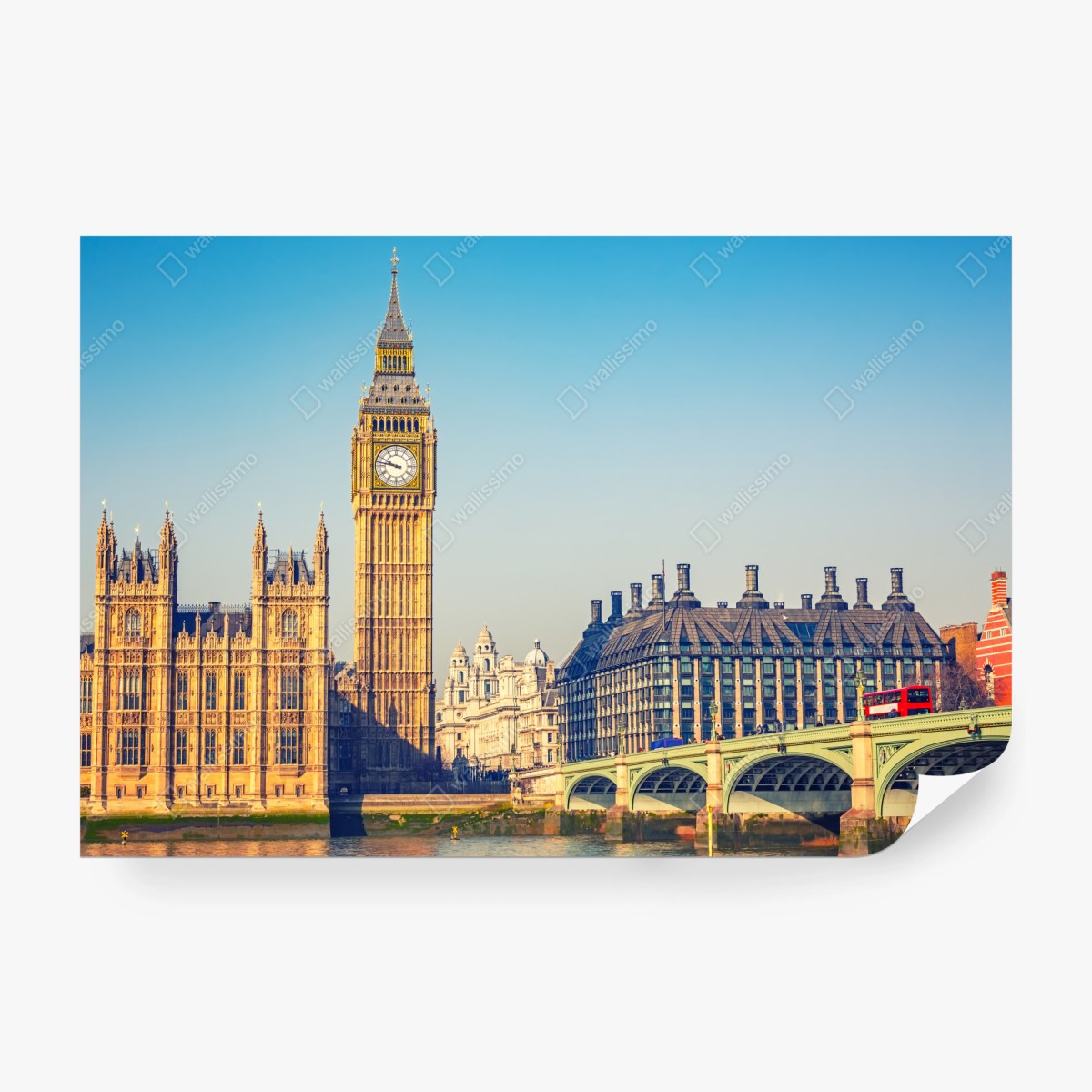Fototapete London mit Big Ben und Westminster Bridge – Wallnifity® Fototapete London mit Big Ben und Westminster Bridge – Wallnifity®