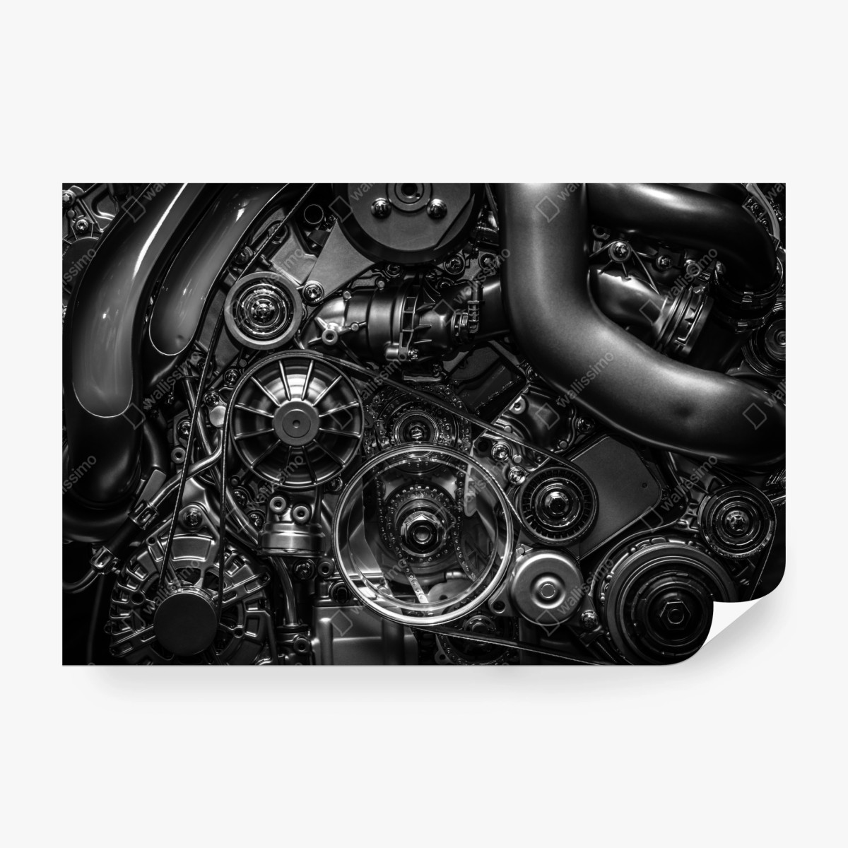 Fototapete präzise motor-nahaufnahme im industrial-stil – Wallnifity® Fototapete präzise motor-nahaufnahme im industrial-stil – Wallnifity®