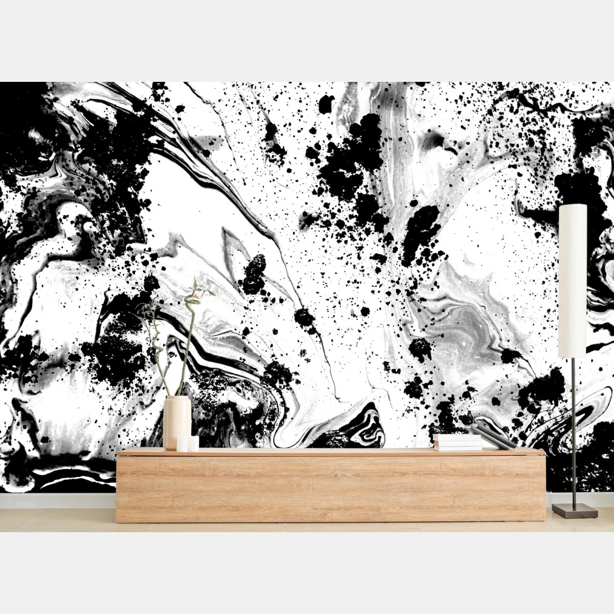 Fototapete monochromes marmormuster abstrakt – Wallnifity®