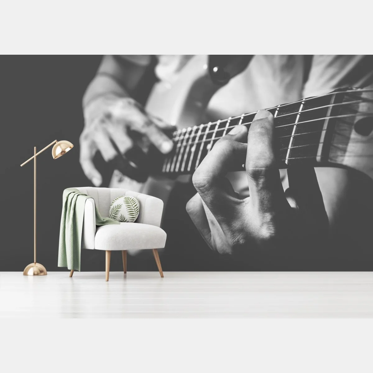 Fototapete monochrome gitarre nahaufnahme – Wallnifity®