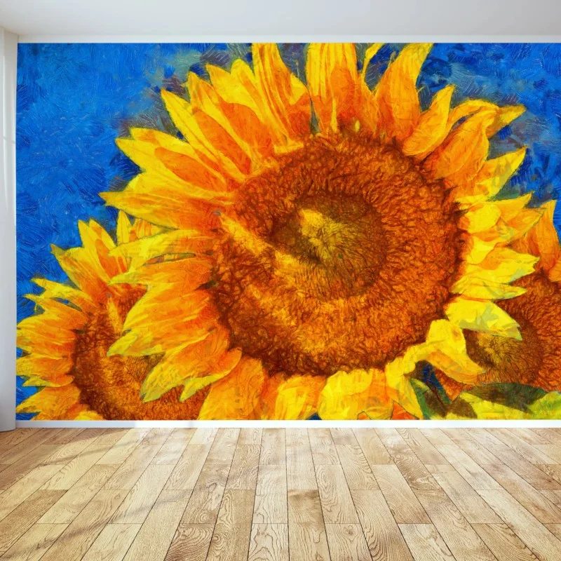 Fototapete lebendige sonnenblumen im stil von Van Gogh