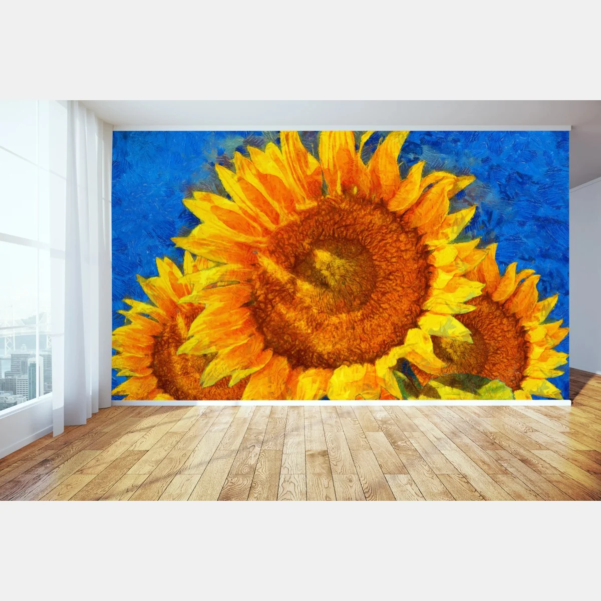 Fototapete lebendige sonnenblumen im stil von Van Gogh – Wallnifity® Fototapete lebendige sonnenblumen im stil von Van Gogh – Wallnifity®