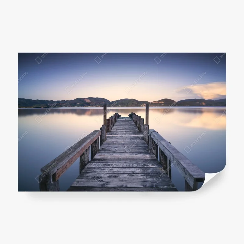 Fototapete hölzerner steg bei Versilia Massaciuccoli, Toskana