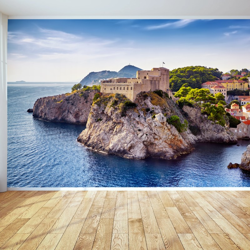 Fototapete Dubrovnik küstenfestung auf felsigen klippen