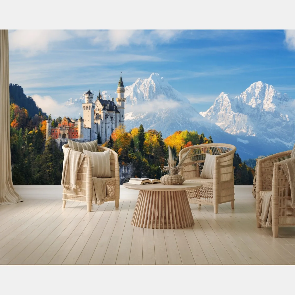 Fototapete märchenschloss in den Alpen – Wallnifity®