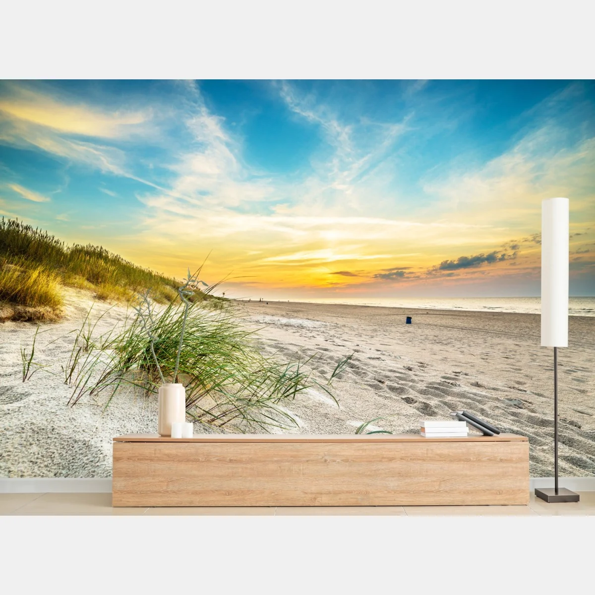 Fototapete sonnenuntergang über ruhigen dünen – Wallnifity® Fototapete sonnenuntergang über ruhigen dünen – Wallnifity®