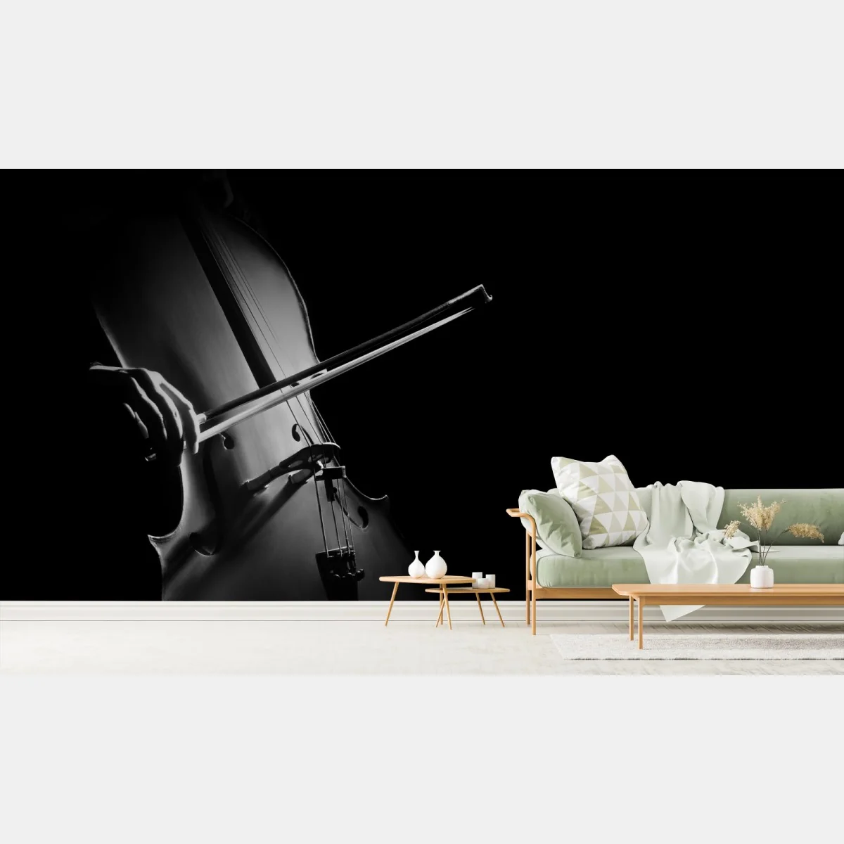 Fototapete elegantes cello in monochrom – Wallnifity®
