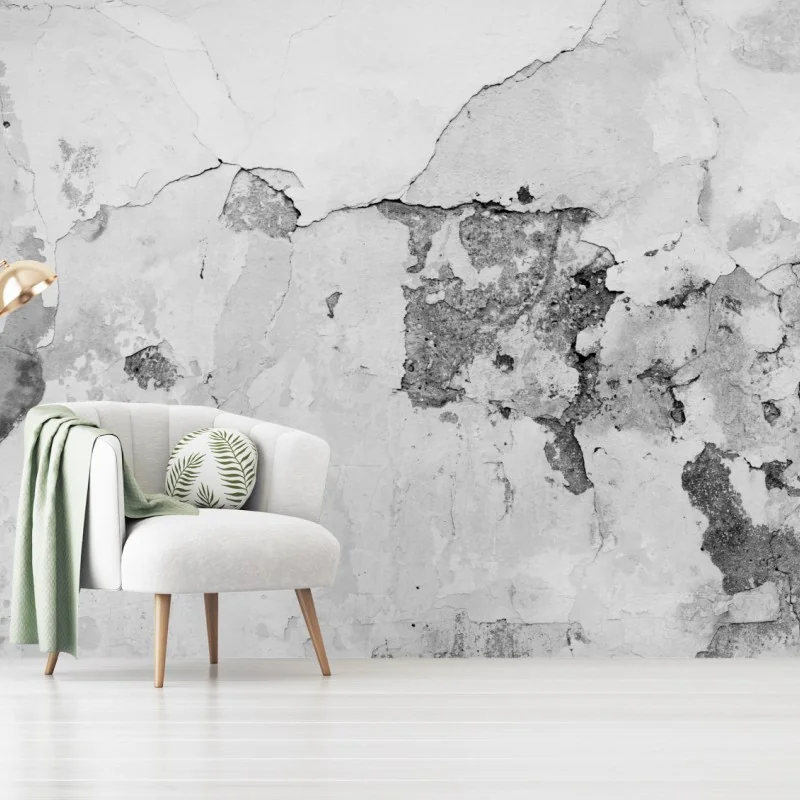 Fototapete verwitterter putz in grautönen