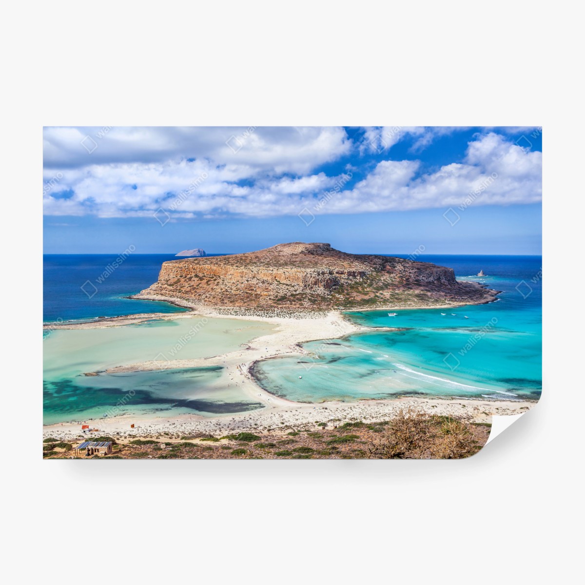 Fototapete türkise lagune mit insel und sandstrand – Wallnifity® Fototapete türkise lagune mit insel und sandstrand – Wallnifity®