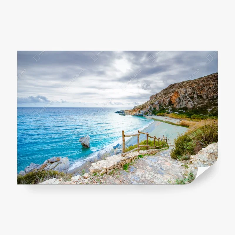 Fototapete neblige blaue berggipfel – Wallnifity®