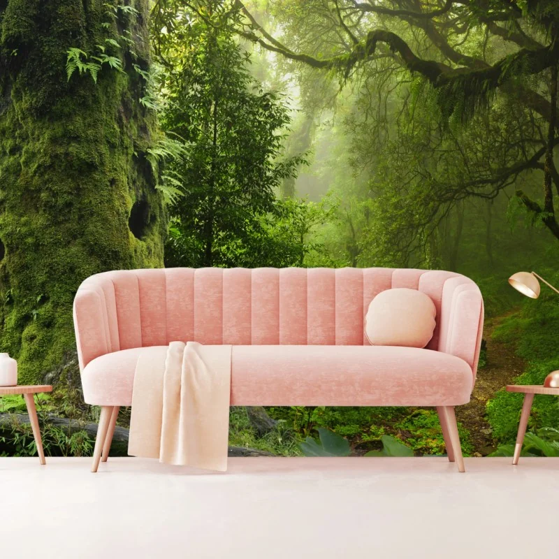 Fototapete moosiger alter waldpfad