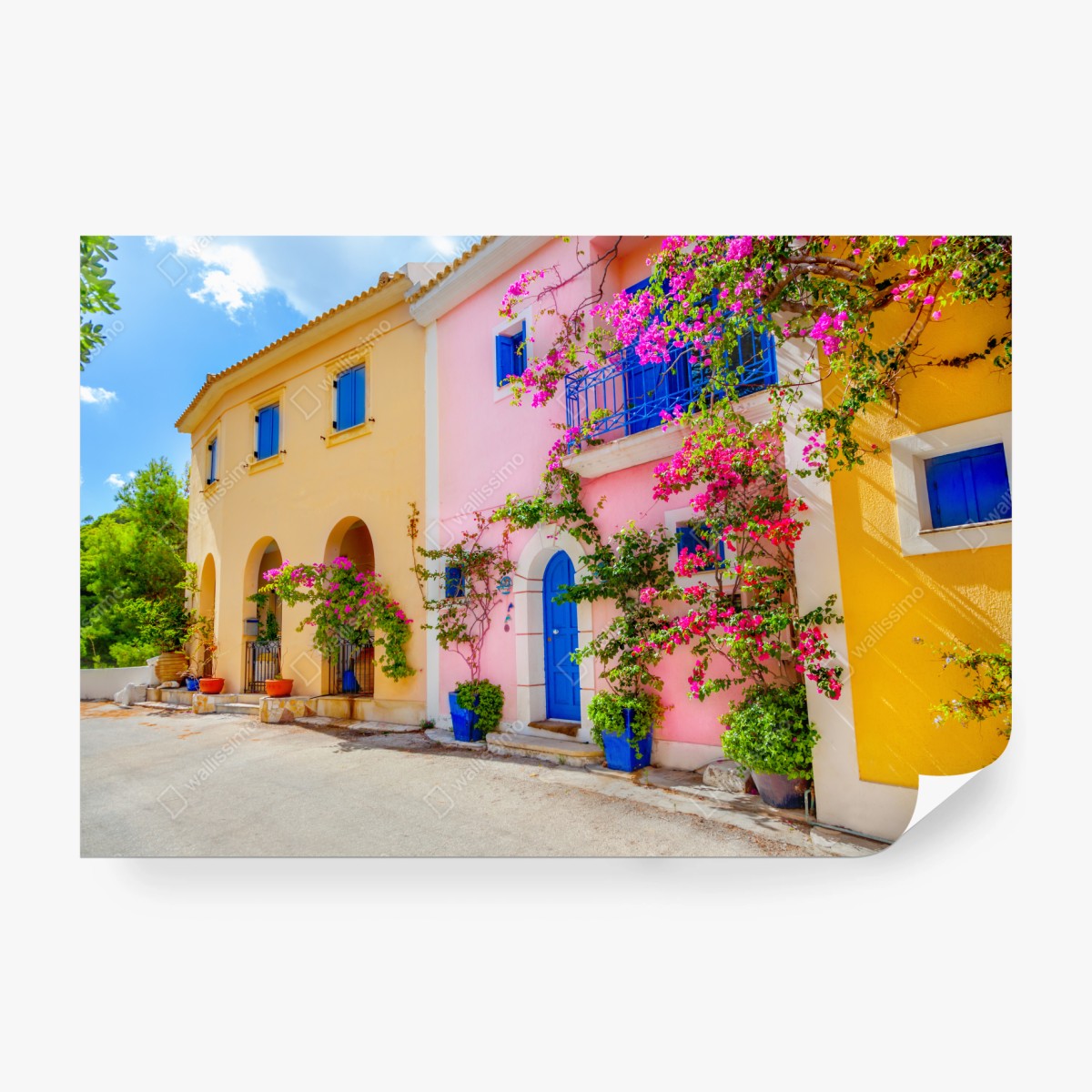 Fototapete bunte straße auf Kefalonia – Wallnifity®
