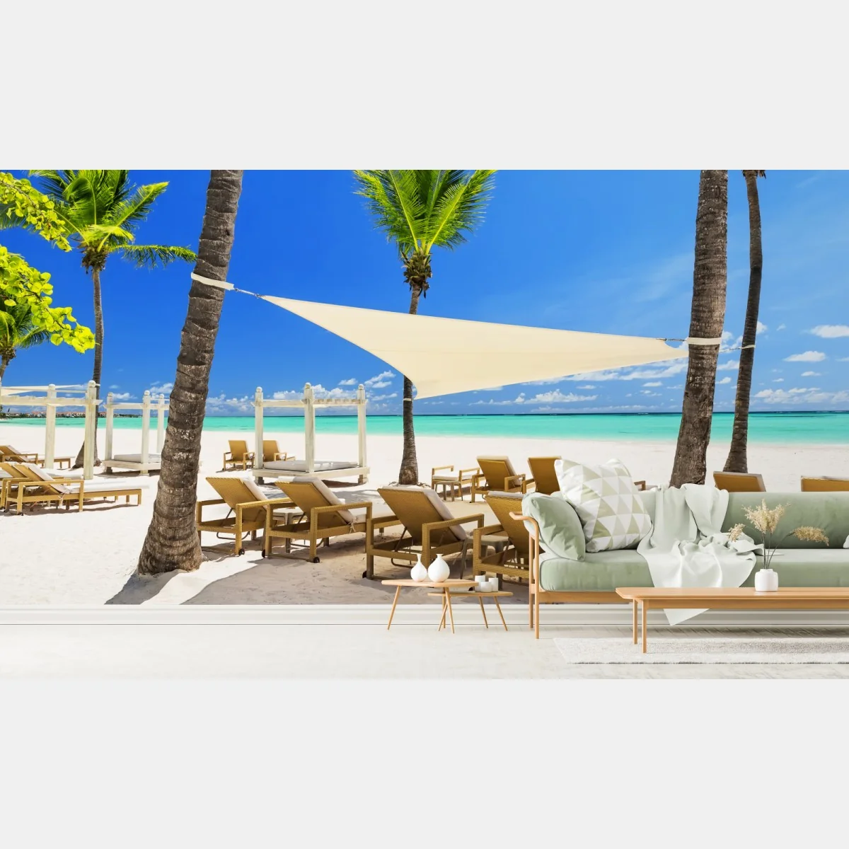 Fototapete ruhiger strand in Cap Cana, Dominikanische Republik – Wallnifity®