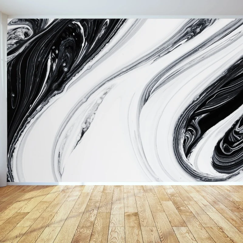 Fototapete monochromer marmorswirbel