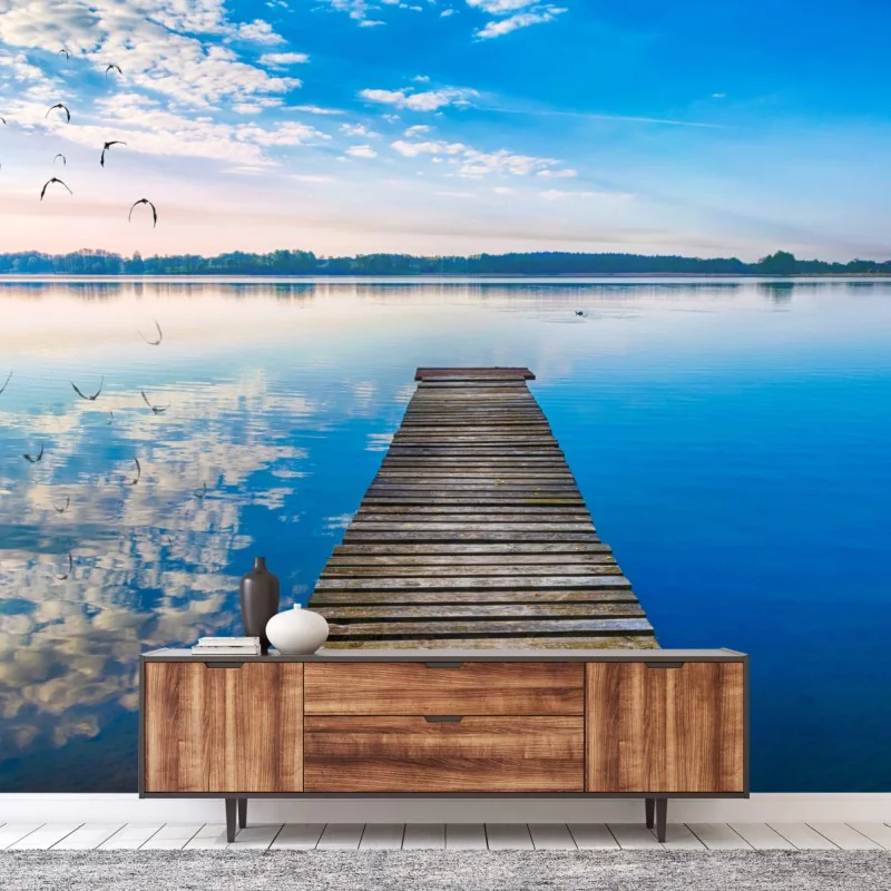 Fototapete ruhiger steg am See Selment Wielki, Masuren