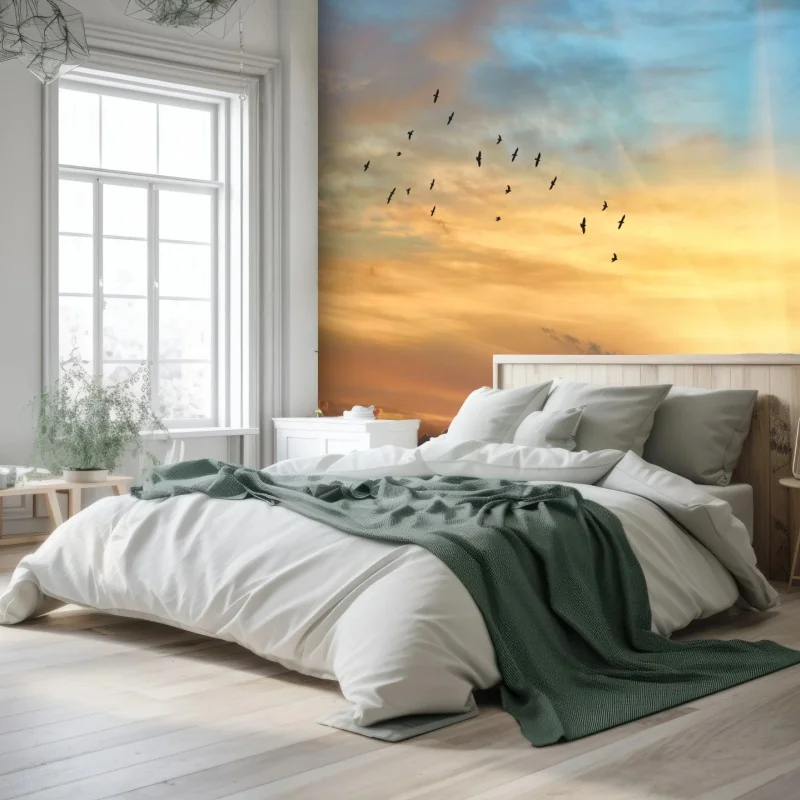 Fototapete goldener sonnenaufgang über den wolken