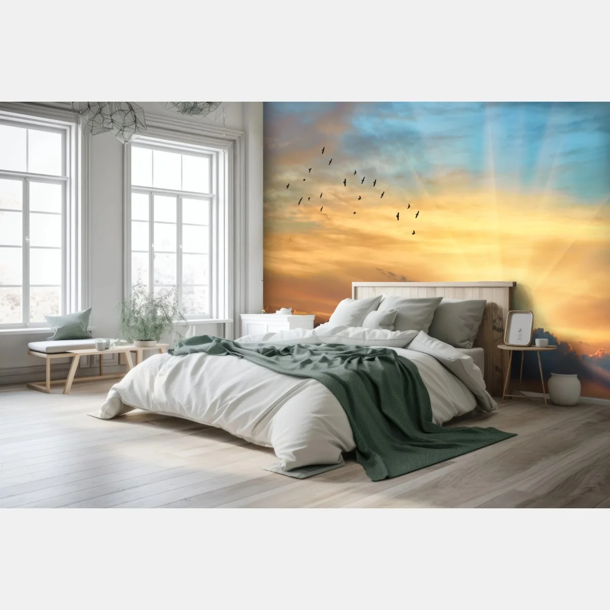 Fototapete goldener sonnenaufgang über den wolken – Wallnifity® Fototapete goldener sonnenaufgang über den wolken – Wallnifity®