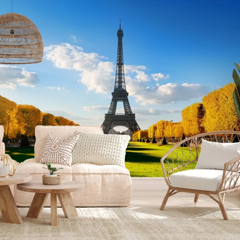 Fototapete frühling am Champs de Mars, Eiffelturm, Paris