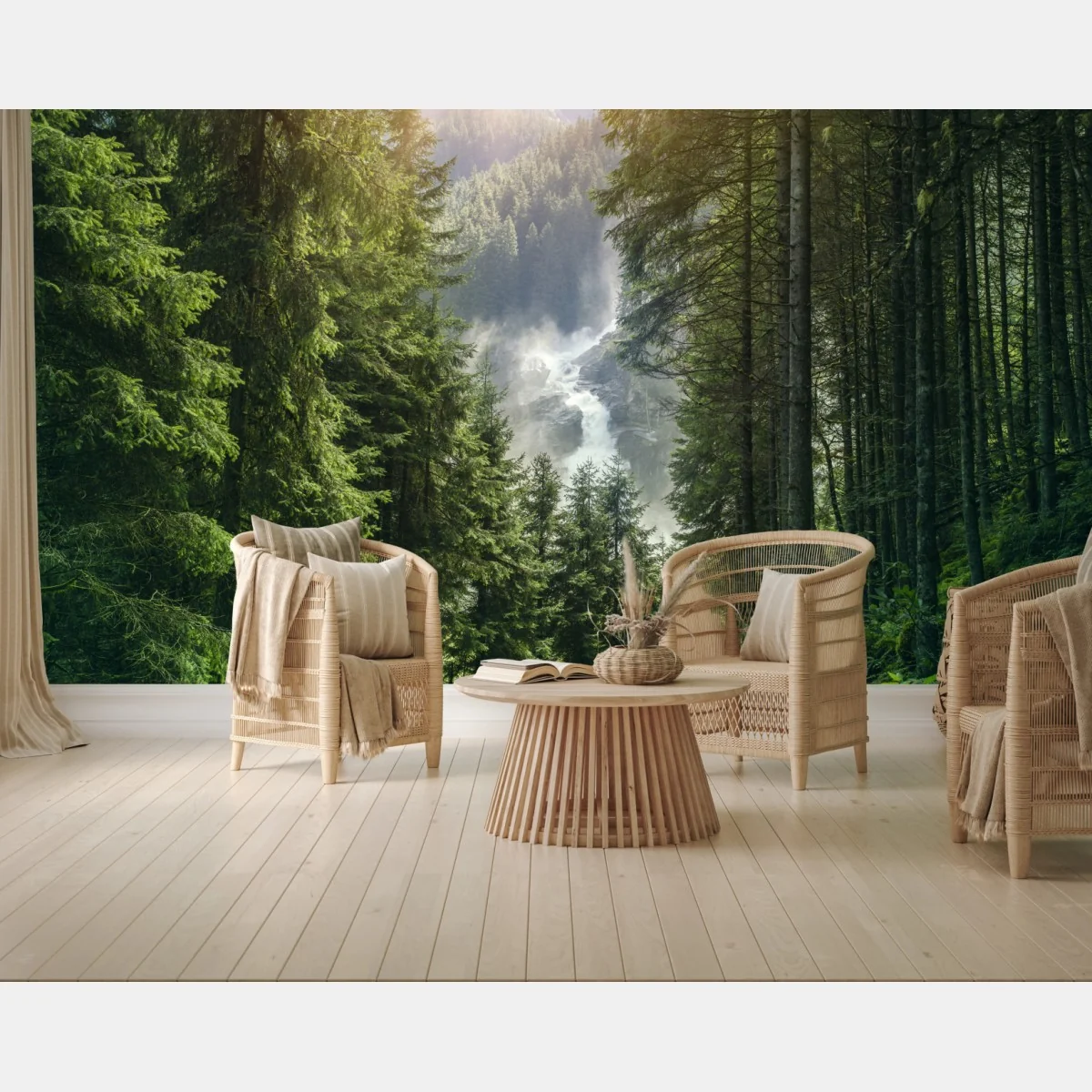 Fototapete Krimml wasserfall im üppigen alpinen wald – Wallnifity®