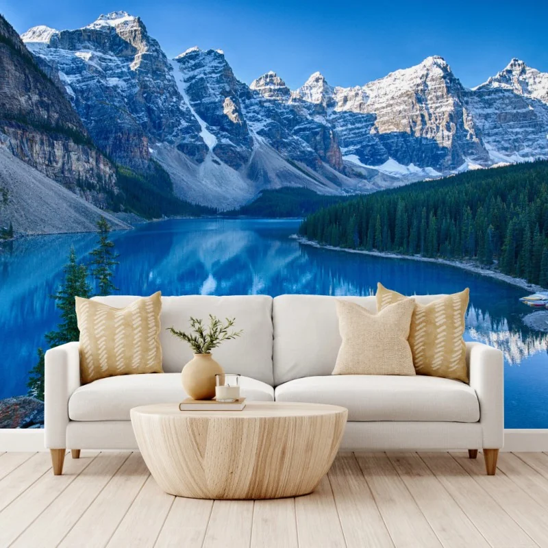 Fototapete ruhiger bergsee mit spiegelung