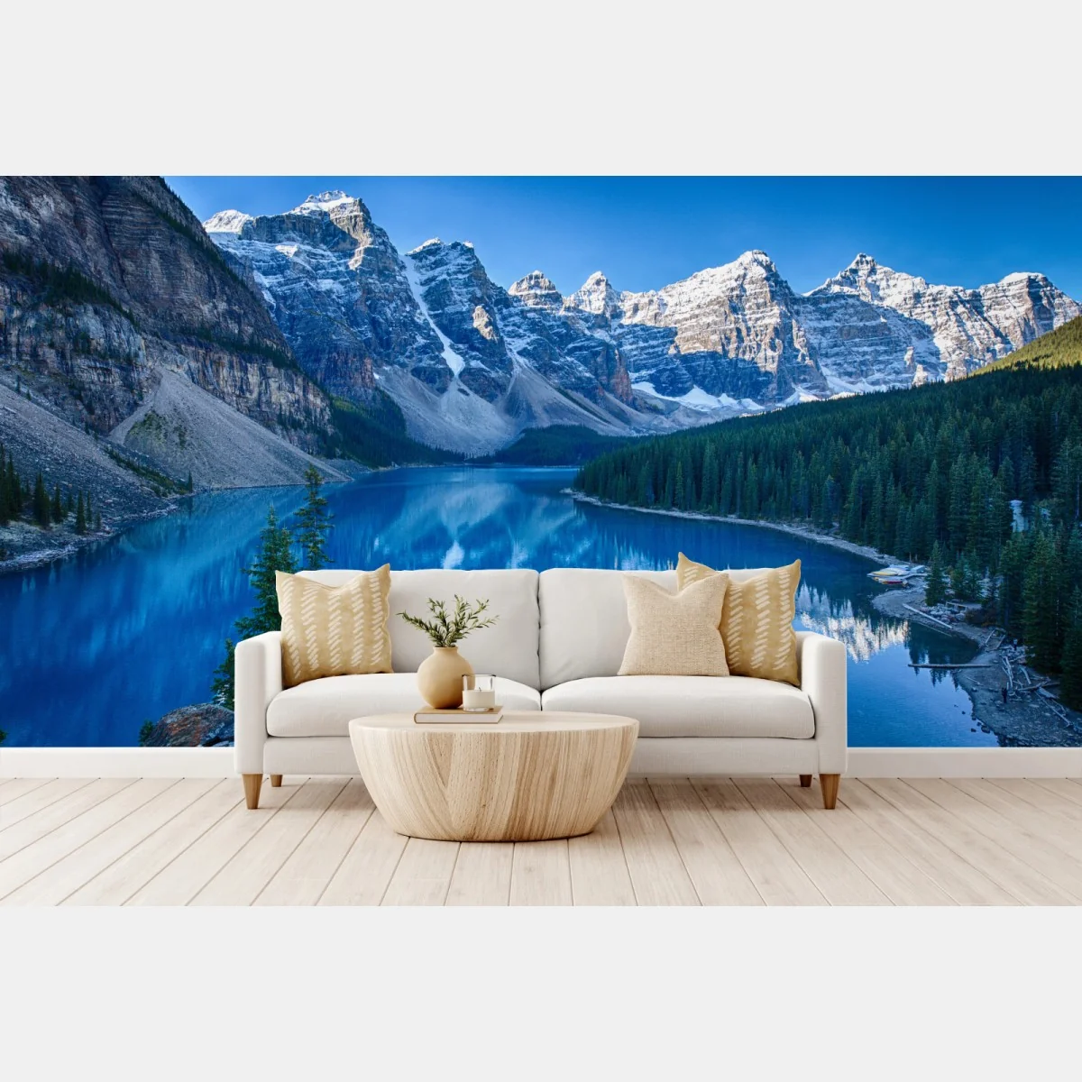 Fototapete ruhiger bergsee mit spiegelung – Wallnifity® Fototapete ruhiger bergsee mit spiegelung – Wallnifity®