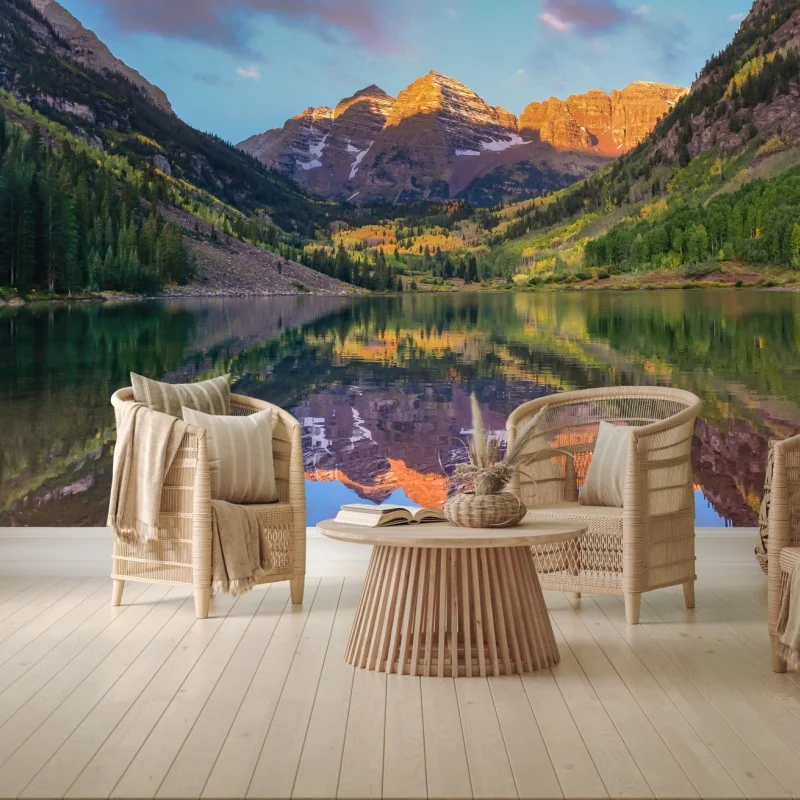 Fototapete sonnenaufgang bei Maroon Bells