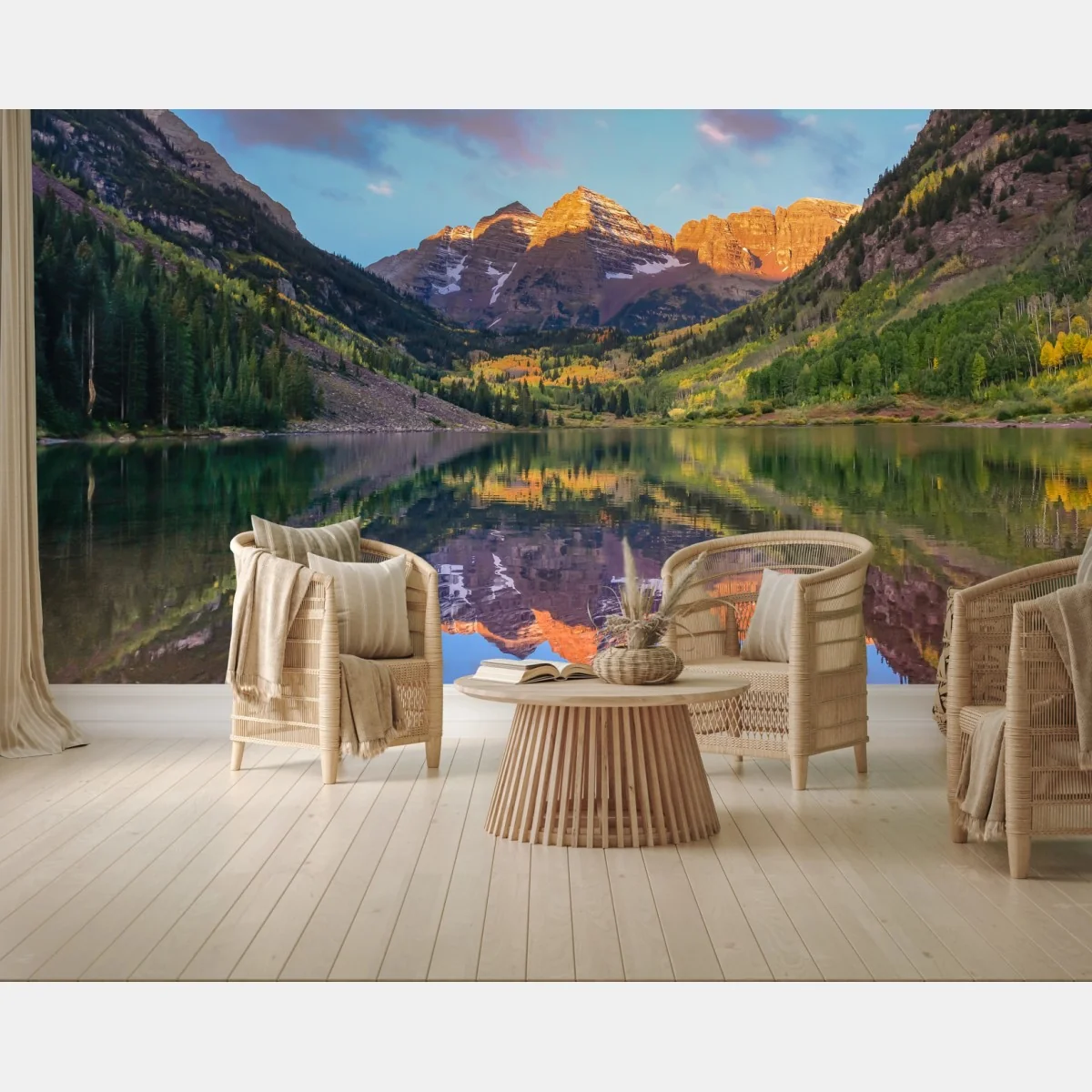 Fototapete sonnenaufgang bei Maroon Bells – Wallnifity®