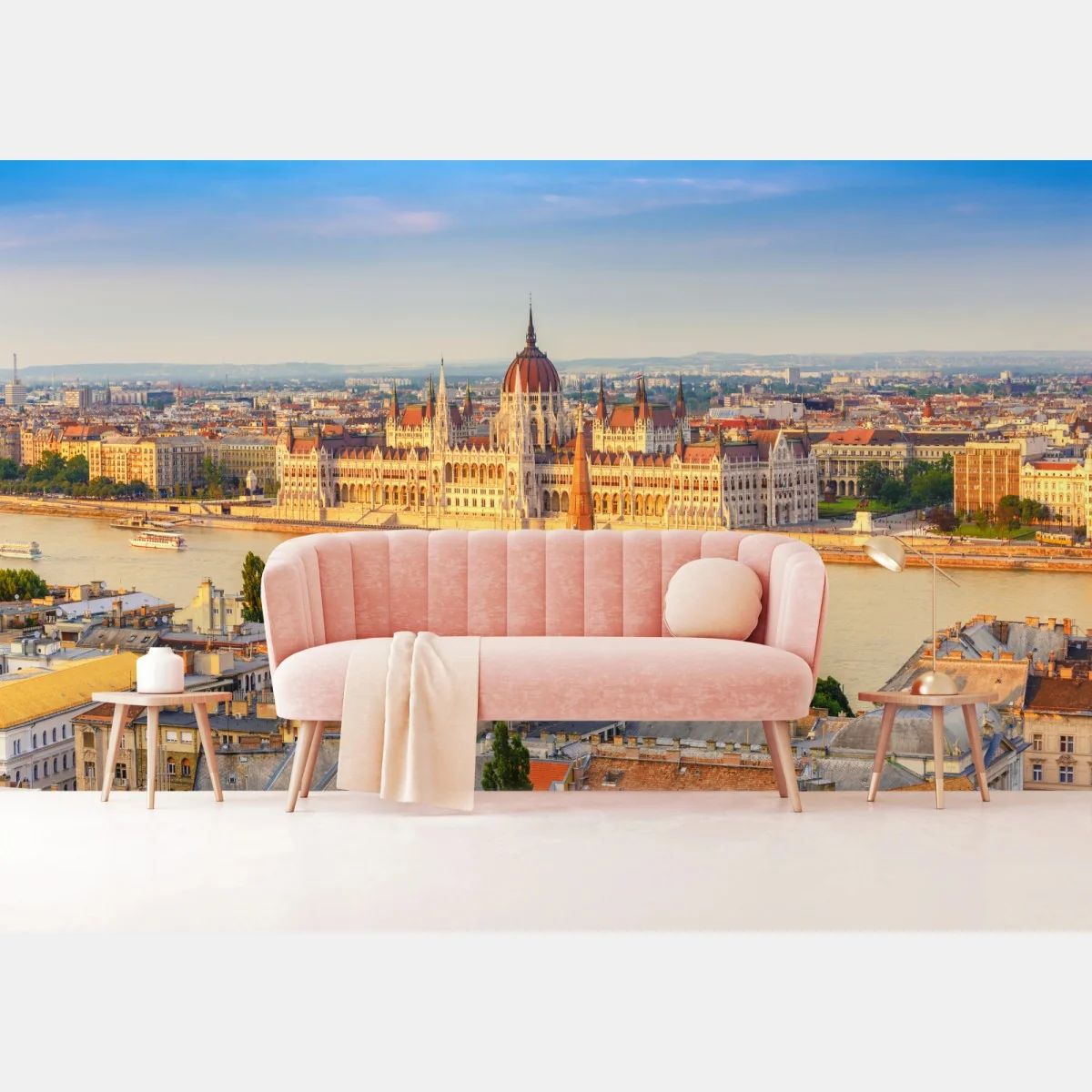 Fototapete Budapest skyline mit dem ungarischen Parlament am Donauufer – Wallnifity®