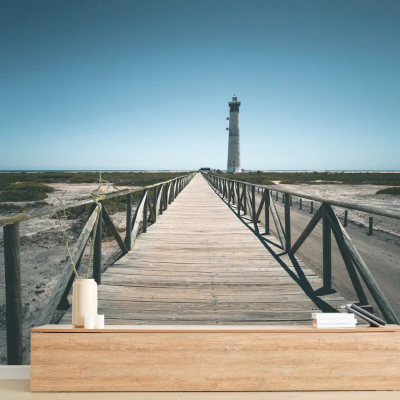 Fototapete leuchtturm am ende des stegs – Wallnifity® Fototapete leuchtturm am ende des stegs – Wallnifity®