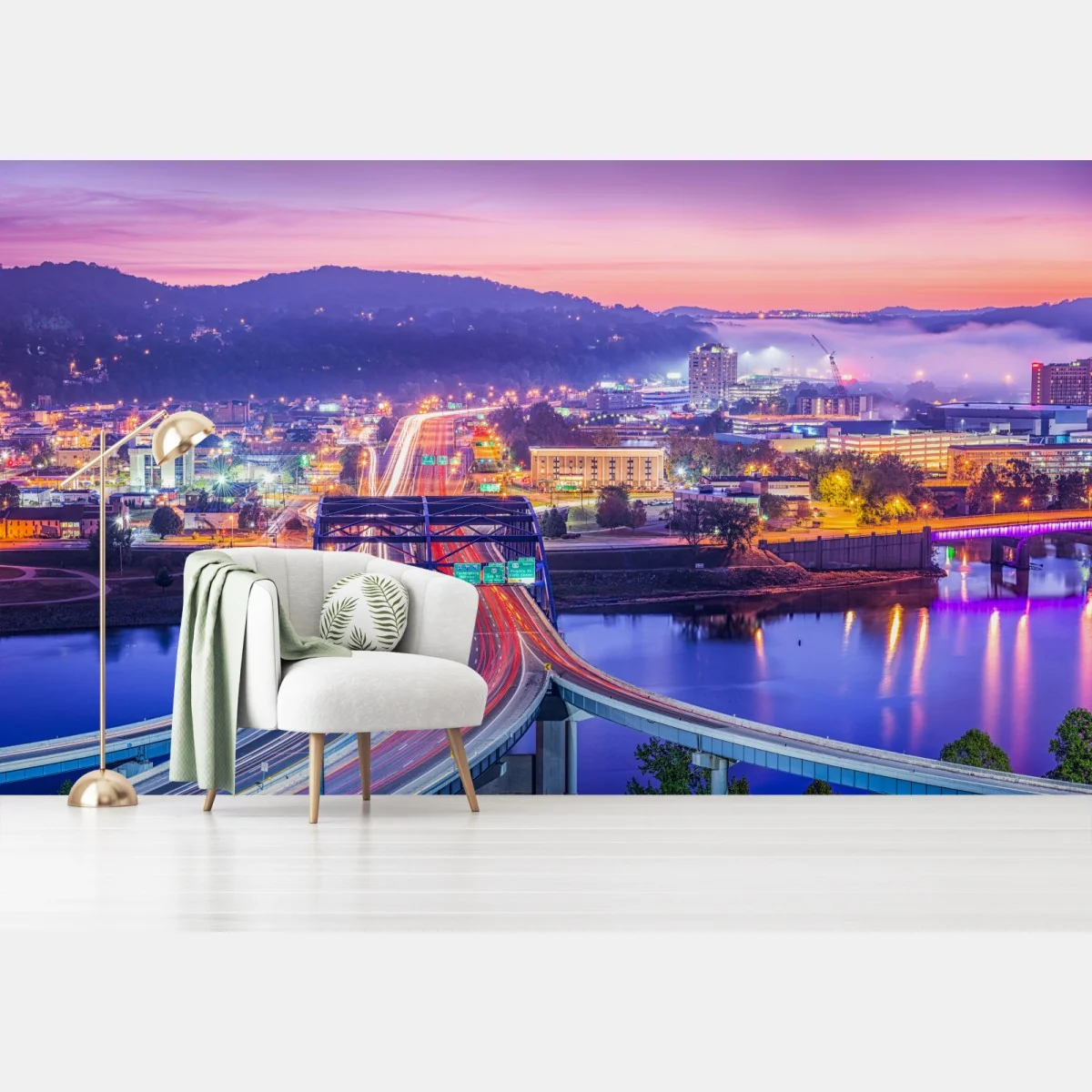 Fototapete Charleston skyline bei dämmerung – Wallnifity®