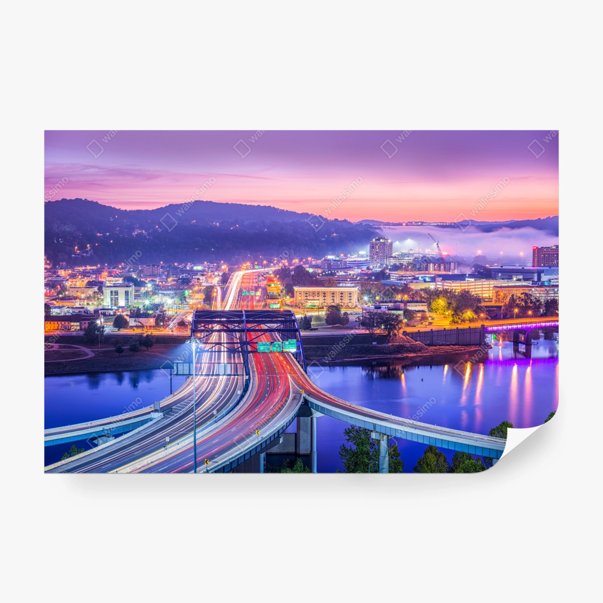 Fototapete Charleston skyline bei dämmerung – Wallnifity®