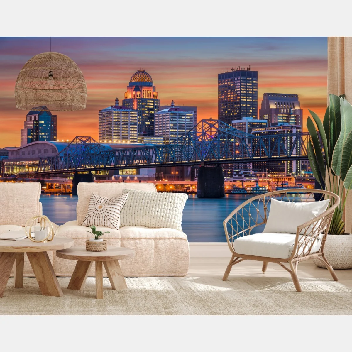 Fototapete Louisville skyline bei sonnenuntergang – Wallnifity®