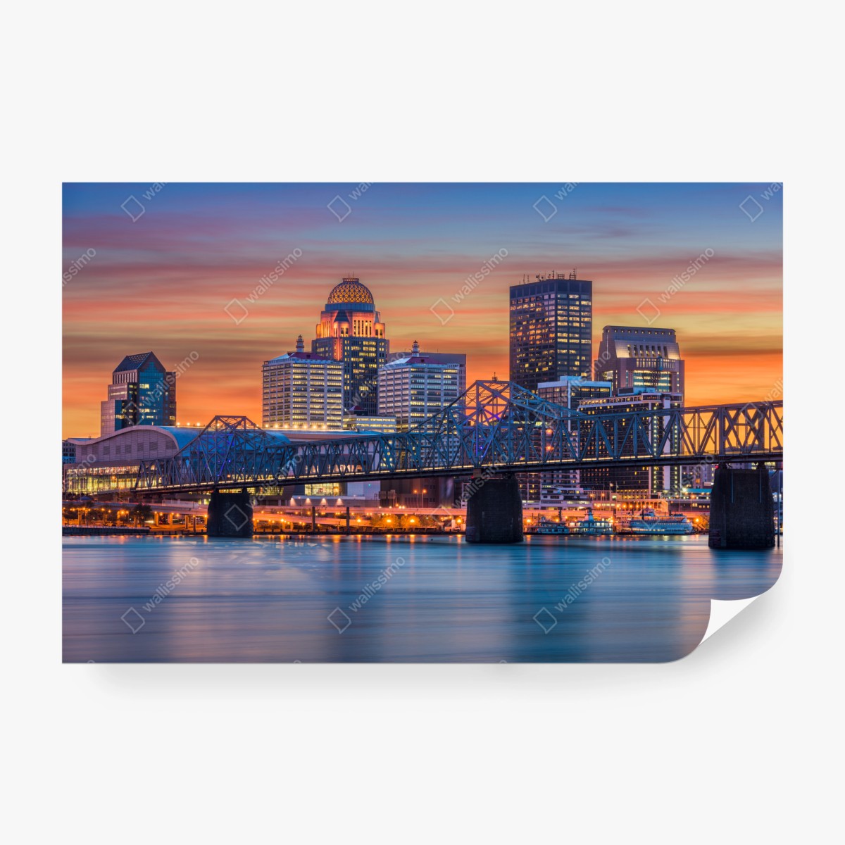Fototapete Louisville skyline bei sonnenuntergang – Wallnifity®
