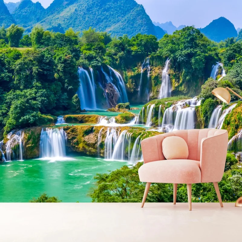 Fototapete smaragdgrüne kaskaden