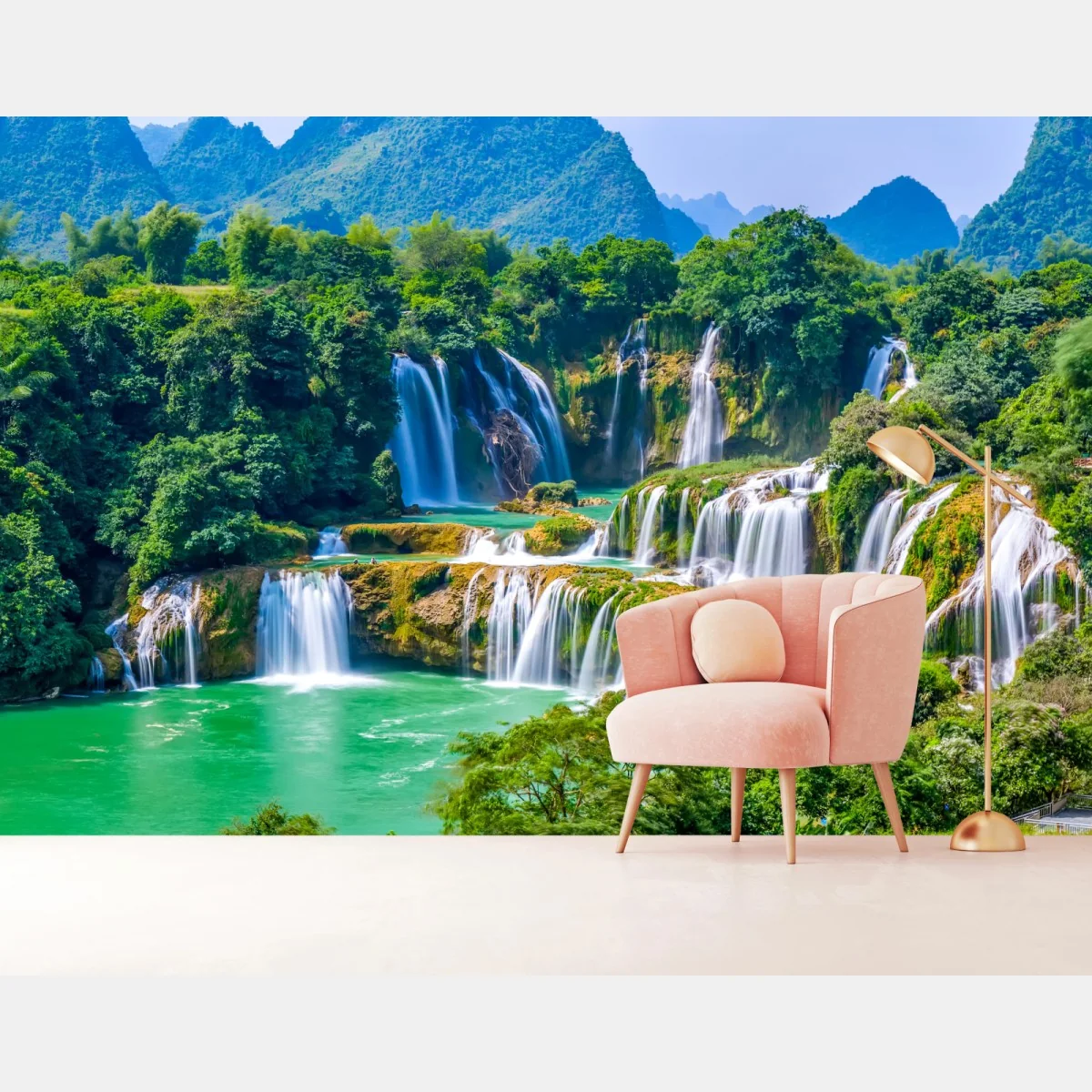 Fototapete smaragdgrüne kaskaden – Wallnifity® Fototapete smaragdgrüne kaskaden – Wallnifity®