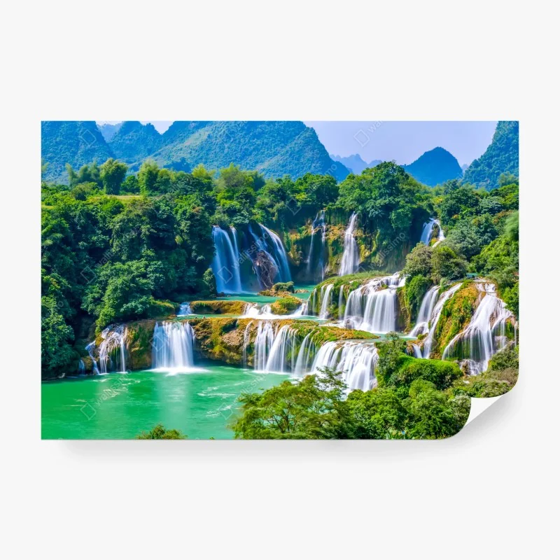 Fototapete schwarzweißes stadtpanorama am ufer – Wallnifity®